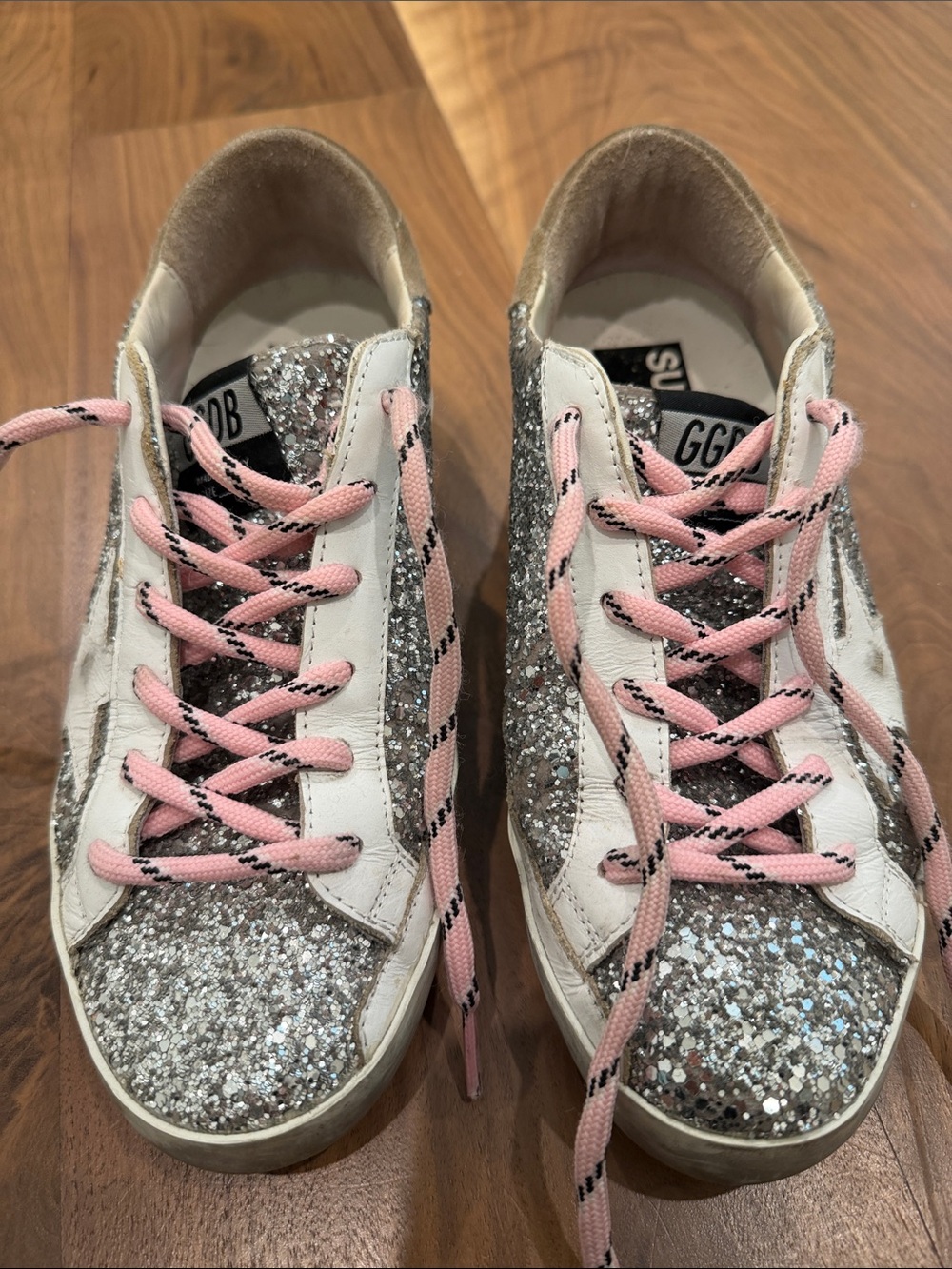 Golden Goose Silver Glitter Superstar Sneakers - Picture 3 of 10